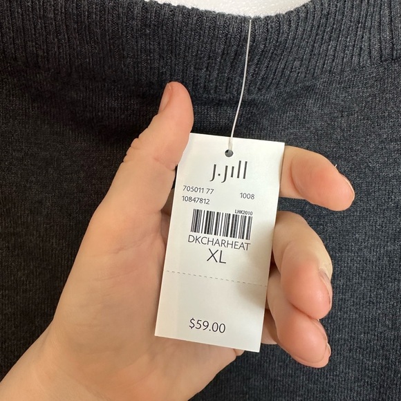 NEW J. Jill Charcoal Gray Stretchy sweater Skirt Pull On Size XL #1597 - Picture 2 of 7